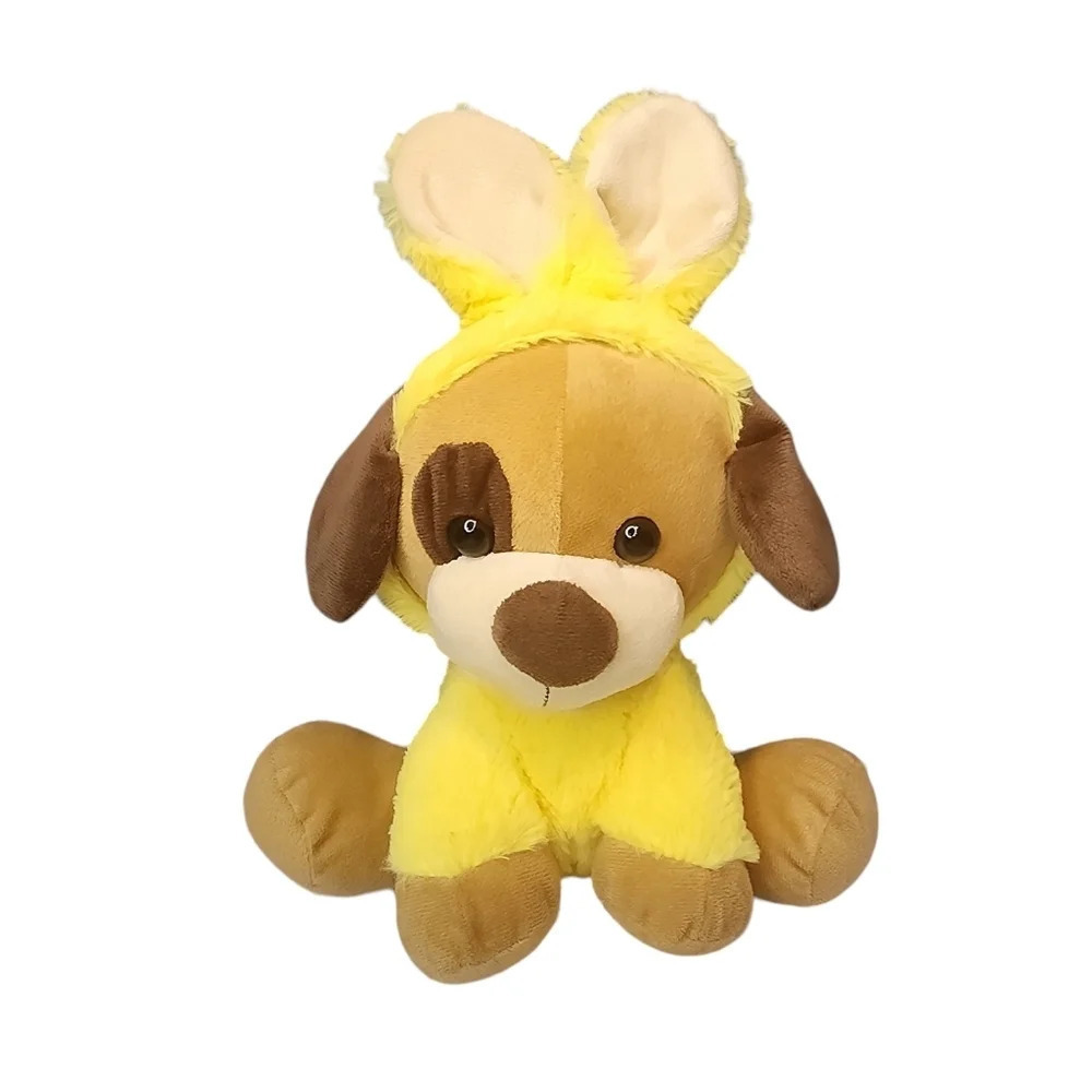 Kellytoy Puppy Dog Easter Bunny Ears Plush Stuffed Animal Yellow Brown Costume